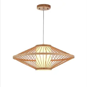 Bambu artesanato lustre artesanal lâmpada do teto luxo decoração luminárias moderno pingente lâmpada home design iluminação