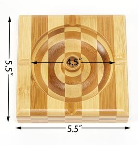ที่เขี่ยบุหรี่ไม้ไผ่สำหรับใช้ในบ้าน ทำความสะอาดง่าย สไตล์เรโทร ถาดไม้ไผ่ทรงกลมสำหรับเสิร์ฟ - Product Image 4