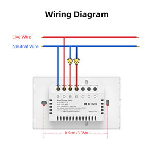 Interruptor Atenuador Inteligente Zigbee para WiFi, Diseño de Ranura Táctil de 1/2 Grupo, IP44, Control Remoto por Voz, Compatible con <span class=keywords><strong>Alexa</strong></span> y <span class=keywords><strong>Google</strong></span>, para EE. UU. y Australia - Product Image 6