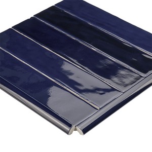 Piastrella Angolare Creta 25 Blu Scuro Lucido 1 X 25 Cm Finitura Irregolare - Product Image 5