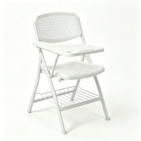 Silla de Entrenamiento Plegable con Tableta de Escritura, Silla de Conferencia Apilable con Estructura Metálica para Hotel, Salón Multifuncional