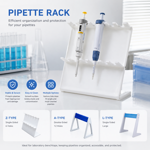 Degao Plastic Pipette Rack A L Z Type Lab Micro Pipette Holder Stable Anti Slip Stand for Single Multichannel Pipettor Storage - Product Image 2