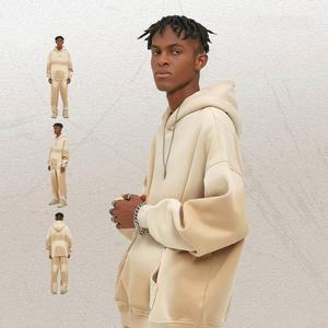 Ensemble sweat-shirt et pantalon de survêtement pour homme, avec logo personnalisé, coupe oversize, épais, grandes tailles, avec poches - Product Image 6