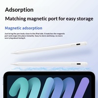 Pena Kapasitif Anti-Sentuh Magnetik Logam untuk iPad Tablet, Kompatibel dengan Layar Sentuh