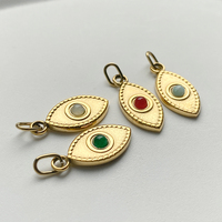 Breloques EMANCO de luxe en semi-pierres précieuses colorées, anti-allergie, en acier inoxydable, design simple et DIY pour collier et bracelet