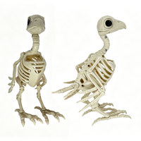 Décoration squelette d'oiseau articulé réaliste pour patio, cimetière, scène d'Halloween effrayante