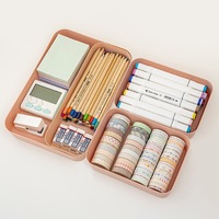 Organizador de Oficina Multifuncional, Ecológico, Flexible, de Plástico PP Inyectado, Blanco, Rectangular, Minimalista, Caja de Almacenamiento para Papelería