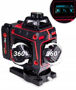 Livella <span class=keywords><strong>Laser</strong></span> Professionale 4D a Linee Incrociate, Misuratore <span class=keywords><strong>Laser</strong></span> Planare Verde a 360 Gradi - Product Image 3