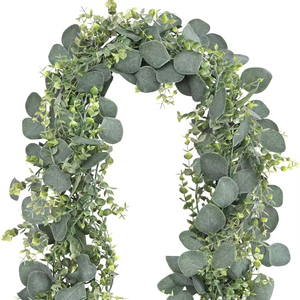 LY 5.5ft Guirlande d'Eucalyptus Artificielle Argent Dollar Verdure Vignes <span class=keywords><strong>Chemin</strong></span> <span class=keywords><strong>de</strong></span> <span class=keywords><strong>Table</strong></span> pour Graduation et Pâques Fausse Guirlande <span class=keywords><strong>de</strong></span> Printemps - Product Image 1