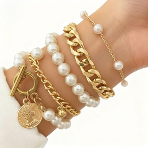 Pulseras Unisex de Acero Inoxidable con Doble Capa de Flor y Corazón, Chapadas en Titanio, Estilo Vintage <span class=keywords><strong>Rebecca</strong></span>, Venta al por Mayor - Product Image 2
