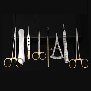 סט כלים לניתוח קוסמטי של עפעפיים כפולים מנירוסטה 9 חלקים עם מרחיק עפעפיים מתכוונן ומכשירים אופתלמיים - Product Image 1