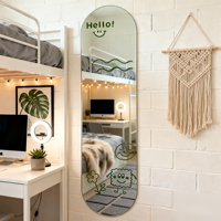Miroir mural pleine longueur en acrylique imprimé UV personnalisé, sans cadre, auto-adhésif, pour la décoration murale de la chambre à coucher