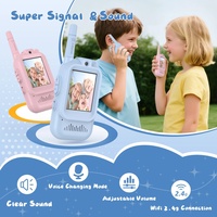 Walkie-Talkie de Video para Niños Mejorado de 2 Pulgadas, 2 Vías, Alcance de 1500 Pies, Efectos de Voz Geniales, Red 2G, Resistente al Agua IP55, para Niños de 3 a 12 Años