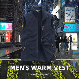 Nice Men's Autumn Plus Size <b>Waterproof</b> Fleece Softshell Vests <b>Warm</b> Waistcoat Casual Sleeveless Outwear <b>Jacket</b> - Product Image 2