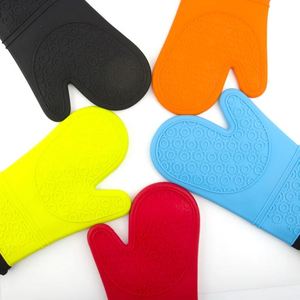 Novelty Kitchen Heat Resistant Food Grade Silicone and Cotton Double-Layer Customizable Custom <b>BBQ</b> Grill Oven Mitts Gloves - Product Image 6