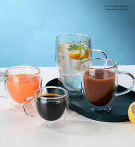 Offre Spéciale – Tasse à Expresso et Lait en Verre Borosilicate à Double Paroi, Écologique, 8oz/250ml, 350ml, avec Poignée – Cadeau d'Affaires Moderne - Product Image 5