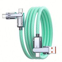 Cable de Carga Rápida 4 en 1 de Nailon Trenzado 5A 100W para Teléfono Móvil, Cable de Datos USB