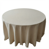 Nappe ronde blanche en polyester tissée unie, personnalisable pour banquets, mariages et hôtels