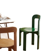 Chaise de salle à manger Rey moderne en bois massif, mobilier de maison pour petit appartement, dossier coloré et épaissi, garantie 1 an