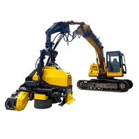 Têtes de débardage hydrauliques montées sur excavatrice pour la coupe forestière
