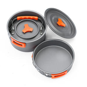 Juego de utensilios de cocina para exteriores de 3 piezas, olla, sartén y tetera de aleación de aluminio antiadherente de 3-4L para 2-3 personas, para cocinar al aire libre. - Product Image 4