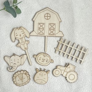 Adornos de madera para tartas con temática de animales de granja, decoraciones para el primer cumpleaños de bebés, con diseño de miel y dulzura. - Product Image 4