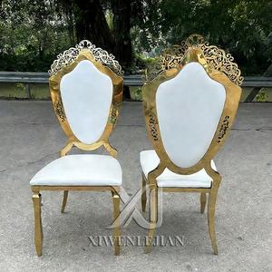 Sillas de Banquete de Acero Inoxidable Dorado de Excelente Calidad para Hoteles y Restaurantes Modernos de Lujo, Silla de <span class=keywords><strong>Reina</strong></span> para Bodas, Fiestas y Cenas - Product Image 5