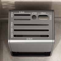 Porte-couteau de cuisine mural multifonctionnel en métal avec boîte à outils intégrée sans poinçonnage nécessaire Support de rangement pour comptoir
