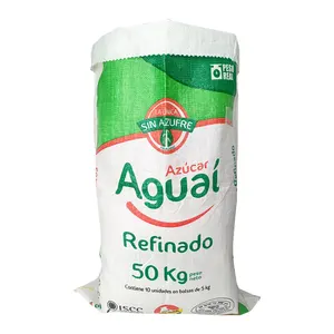 Túi gạo trắng PP dệt Túi tái chế bao polypropylene dệt túi cho bột gạo thực phẩm lúa mì 40kg 50