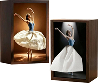 Porte-mouchoirs en bois de noyer massif, statue de ballerine esthétique, décoration de bureau, accessoire de luxe pour hôtel, appartement, chambre, bureau