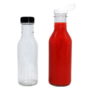 Botella de salsa picante de ensalada de vidrio redondo transparente con tapa de rosca para almacenamiento de batidos de leche de bebida de mermelada de jarabe de Tequila - Product Image 6