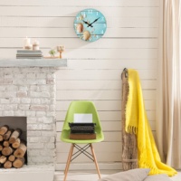 Reloj de pared de cuarzo silencioso para uso doméstico, número de concha marina Retro, cara única para sala de estar, dormitorio, cocina, caja de estilo playero de verano