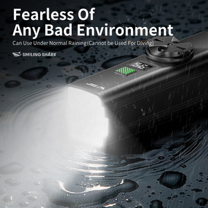 Smiling Shark TG3 Phare avant de vélo rechargeable par USB, lumière LED pour le cyclisme - Product Image 3