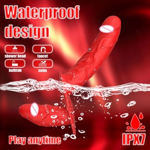 Factory Control Silicone Lesbian Strap on Double <b>Vibrating</b> Dildo Soft Sexy Toys for Adult Sex Safer Sex Silicone Dildo - Product Image 4
