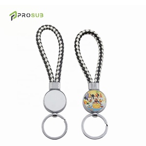 Prosub thăng hoa PU Dây Keychain vòng chìa khóa tùy chỉnh trống thăng hoa Xe móc chìa khóa - Product Image 4