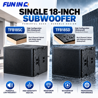 FUNINC Subwoofer simple 18 pouces 650W 8 Ohms en bois de bouleau pour basses profondes, système de sonorisation PA commercial intérieur/extérieur