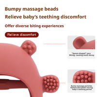 SHUXIN Gant de dentition pour bébé en silicone de qualité alimentaire, bâtonnet de dentition pour massage des gencives et jouet anti-morsure pour nourrissons, cadeau de fête
