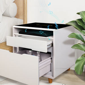 Vente en gros de meubles de luxe personnalisés à bas prix, grand tiroir de rangement réfrigérant, meubles de bureau à domicile, capteur LED, multifonctionnel, table de <span class=keywords><strong>chevet</strong></span> intelligente carrée - Product Image 1