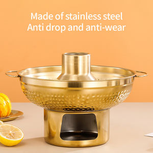 Casserole en acier inoxydable coréen compatible avec les plaques à induction, lavable au lave-vaisselle, design moderne et luxueux, pour restaurant, utilisable avec de la glace sèche - Product Image 5