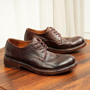 Chaussures Oxford pour hommes de haute qualité, en cuir véritable, à bout pointu, idéales pour les occasions formelles et professionnelles - Product Image 1