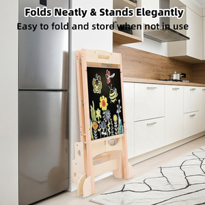 الأكثر مبيعًا مجموعة برج التعلم القابل للطي من خشب الصنوبر الصديقي الصديقي الصديقي الصديقي ، برج التعلم متعدد الوظائف 6 في 1 للمطبخ - Product Image 3