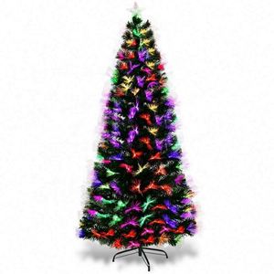 Weihnachten 6FT Standing Artificial Christmas <b>Tree</b> Pre-Lit Optical Fiber 2 Flash Modes CE&ROHS Certified Multicolored <b>LED</b> Lights - Product Image 1
