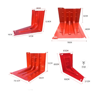 Barrera de Rescate para Inundaciones Directa de Fábrica, Barrera de Agua Combinada de ABS, Ligera, Curva Interna Tipo L, Roja, Impermeable