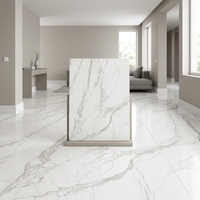 DCT Promotion : Dalle en pierre frittée grand format 1200*2600*6mm, aspect marbre blanc, finition mate, antibactérienne et écologique