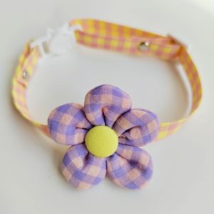 Collier réglable pour animaux de compagnie, motif à carreaux et fleurs, mignon chaton, accessoire pour chiens et chats - Product Image 4