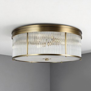 Copper Custom American Style Minimalist Luxury Steel Glass Surface Mounted <b>Ceiling</b> <b>Light</b> Modern Living Room <b>Round</b> Lamp - Product Image 1