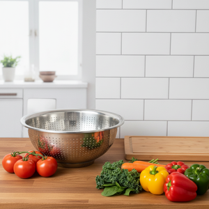 Le Chef He Carp 304 נירוסטה מעובה למטבח, סל ניקוז ומסננת לשטיפת אורז/ירקות - Product Image 1