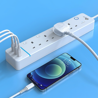 Stop Kontak Listrik Inggris BS, Kabel Ekstensi, Papan Pelindung Lonjakan Arus, Stop Kontak dengan USB Tipe-C, Kustomisasi Pabrik