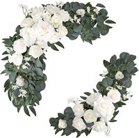 Guirlande de roses artificielles faites à la main, crème, douce, romantique, rêveuse, pour décoration de mariage, de festival, de fond et de plafond