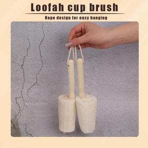 Zenidoo Sustainable Kitchen Cleaning <b>Brush</b> Scrubber with Wooden Handle Loofah Cup White Color for Dishes <b>Bottles</b> Pots Mugs - Product Image 6
